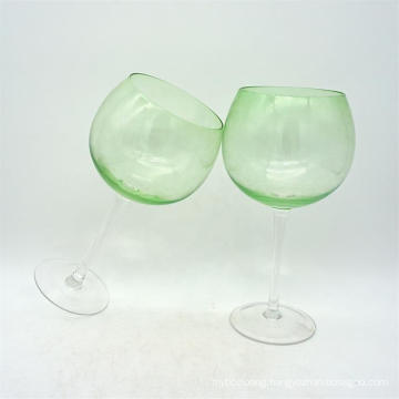 Green Balloon Goblet, Hand Blown Large-Capacity Red Wine Glass Cup